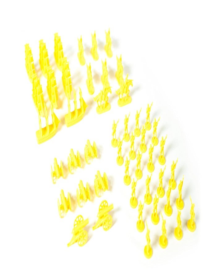 Morrison Games Napoleonic & Civil War Military Miniatures (Yellow): Plastic Toy Soldiers Set: Infantry, Cavalry, Artillery, Ships - Image 1